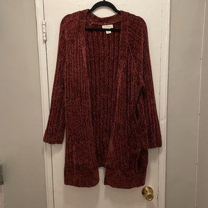 XL Soft Long Sleeve Maroon Cardigan